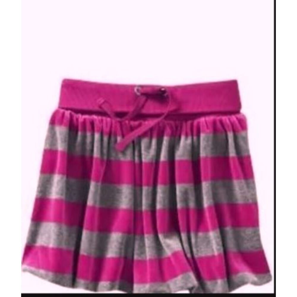 NEW Baby Gap Kids Girls Skirt XS 4 5 M 8 Bubble magenta pink grey stripe velour